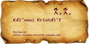 Kövesi Kristóf névjegykártya